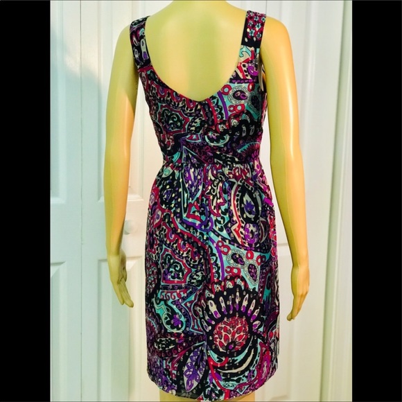 Tibi colorful silk V-neck dress size small - Picture 6 of 7